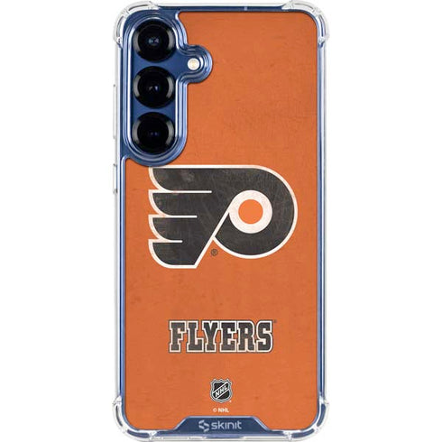 NHL Philadelphia Flyers Distressed Galaxy S25 Clear Case